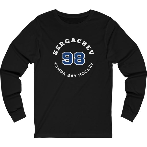 Sergachev 98 Tampa Bay Hockey Number Arch Design Unisex Jersey Long Sleeve Shirt