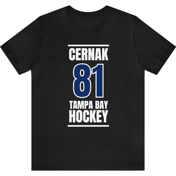 Cernak 81 Tampa Bay Hockey Blue Vertical Design Unisex T-Shirt