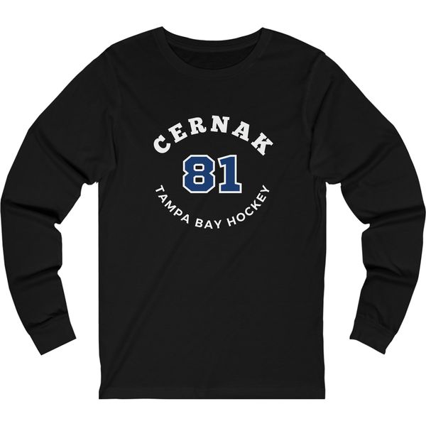 Cernak 81 Tampa Bay Hockey Number Arch Design Unisex Jersey Long Sleeve Shirt