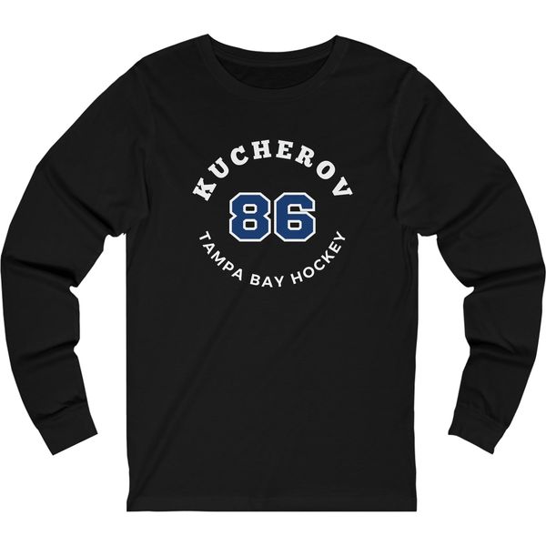 Kucherov 86 Tampa Bay Hockey Number Arch Design Unisex Jersey Long Sleeve Shirt