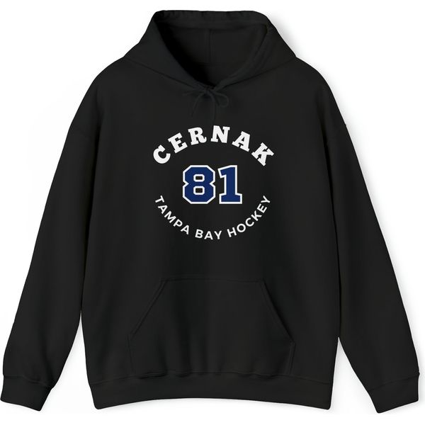 Cernak 81 Tampa Bay Hockey Number Arch Design Unisex Hooded Sweatshirt