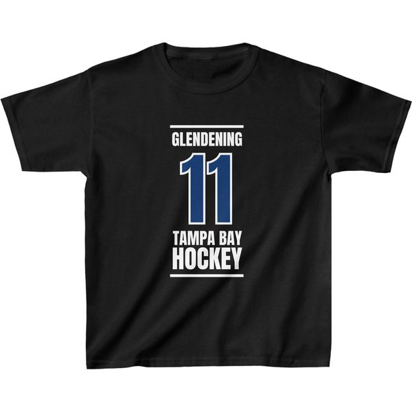 Glendening 11 Tampa Bay Hockey Blue Vertical Design Kids Tee