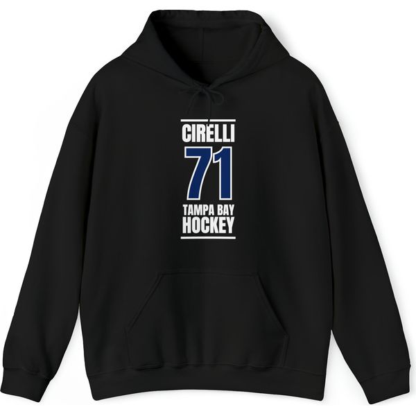 Cirelli 71 Tampa Bay Hockey Blue Vertical Design Unisex Hooded Sweatshirt
