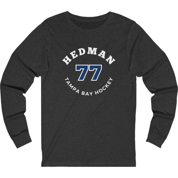 Hedman 77 Tampa Bay Hockey Number Arch Design Unisex Jersey Long Sleeve Shirt