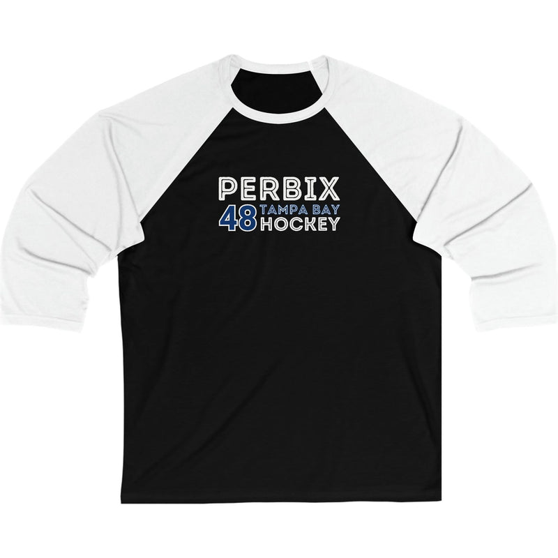 Perbix 48 Tampa Bay Hockey Grafitti Wall Design Unisex Tri-Blend 3/4 Sleeve Raglan Baseball Shirt