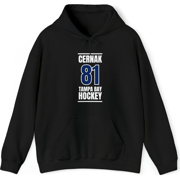Cernak 81 Tampa Bay Hockey Blue Vertical Design Unisex Hooded Sweatshirt