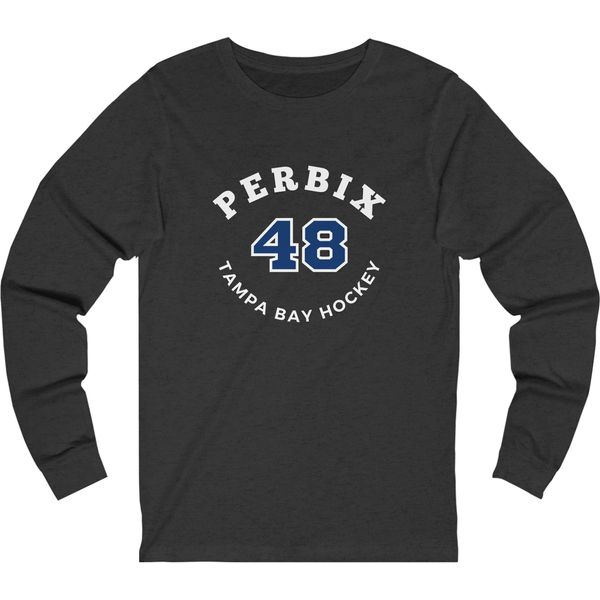 Perbix 48 Tampa Bay Hockey Number Arch Design Unisex Jersey Long Sleeve Shirt