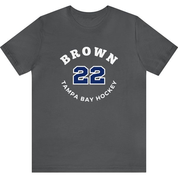 Brown 22 Tampa Bay Hockey Number Arch Design Unisex T-Shirt