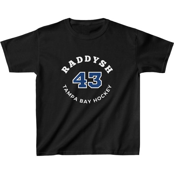Raddysh 43 Tampa Bay Hockey Number Arch Design Kids Tee
