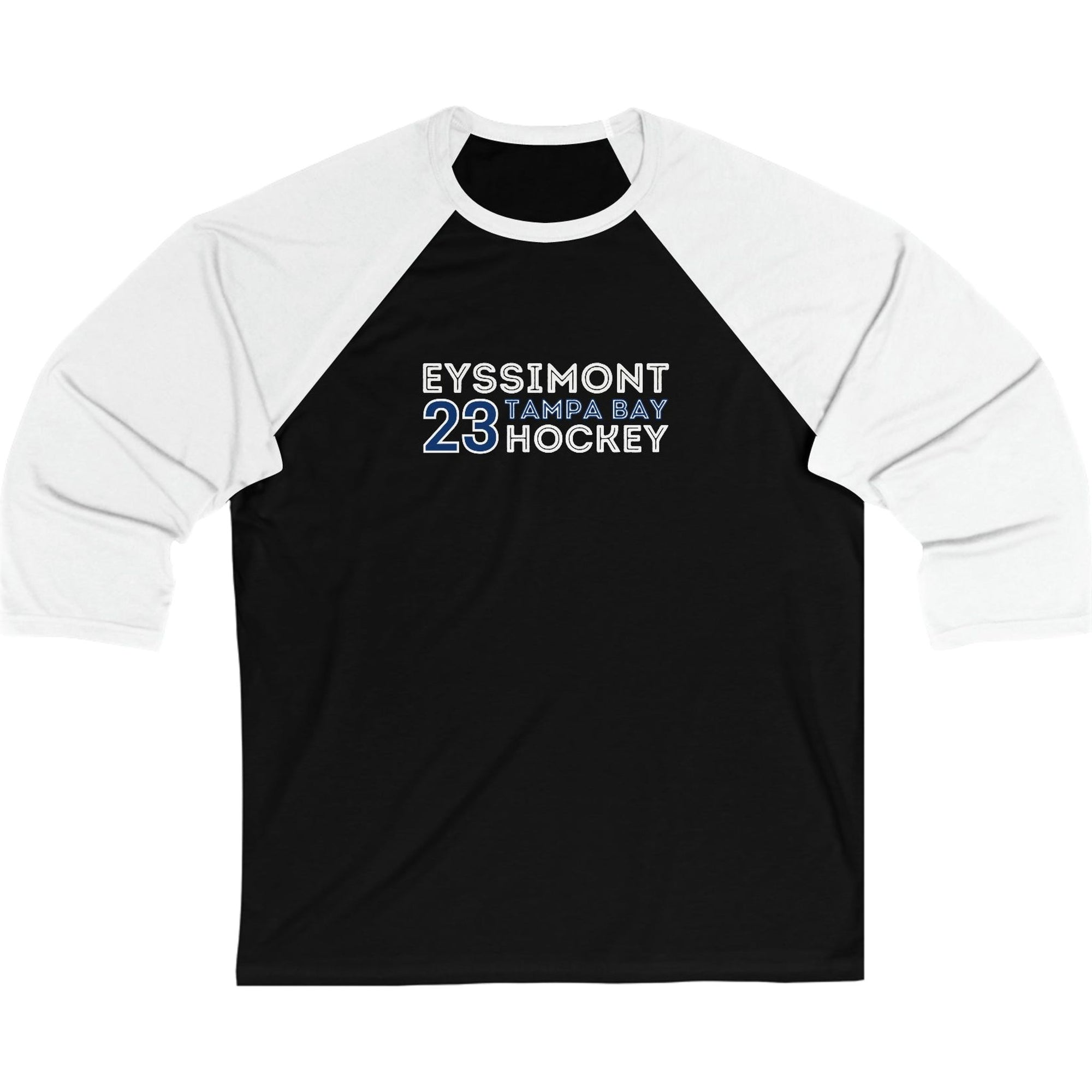 Eyssimont 23 Tampa Bay Hockey Grafitti Wall Design Unisex Tri-Blend 3/4 Sleeve Raglan Baseball Shirt