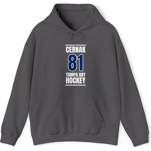 Cernak 81 Tampa Bay Hockey Blue Vertical Design Unisex Hooded Sweatshirt