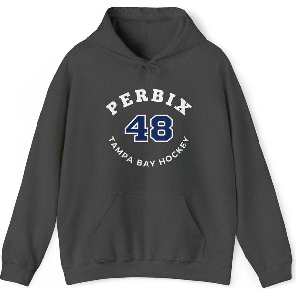 Perbix 48 Tampa Bay Hockey Number Arch Design Unisex Hooded Sweatshirt