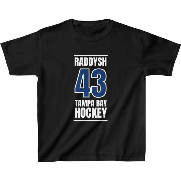Raddysh 43 Tampa Bay Hockey Blue Vertical Design Kids Tee