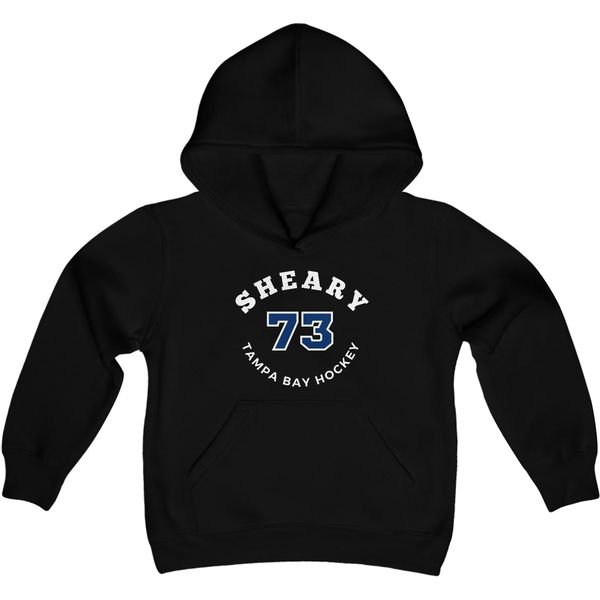 Sheary 73 Tampa Bay Hockey Number Arch Design Youth Hooded Sweatshirt