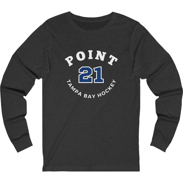 Point 21 Tampa Bay Hockey Number Arch Design Unisex Jersey Long Sleeve Shirt