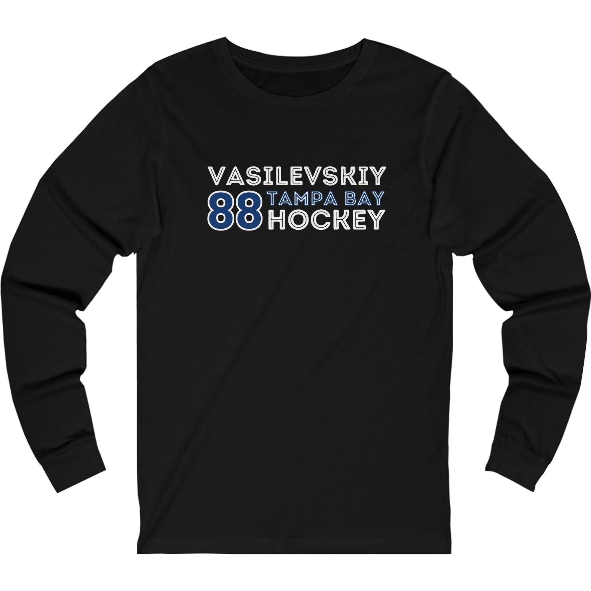 Vasilevskiy 88 Tampa Bay Hockey Grafitti Wall Design Unisex Jersey Long Sleeve Shirt