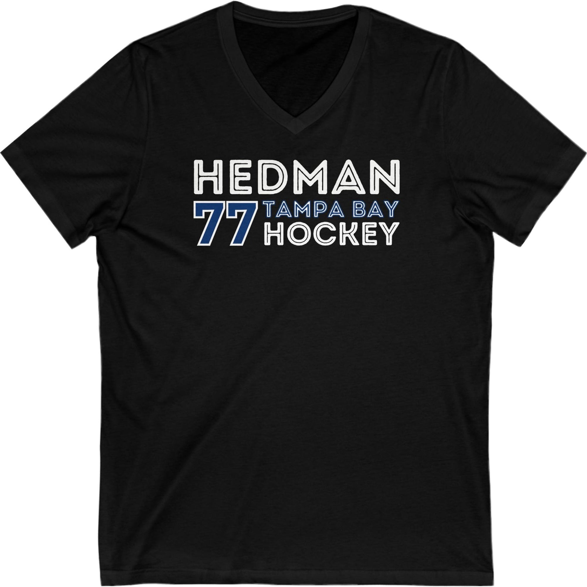 Hedman 77 Tampa Bay Hockey Grafitti Wall Design Unisex V-Neck Tee