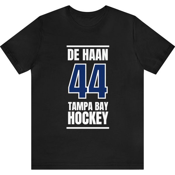 de Haan 44 Tampa Bay Hockey Blue Vertical Design Unisex T-Shirt
