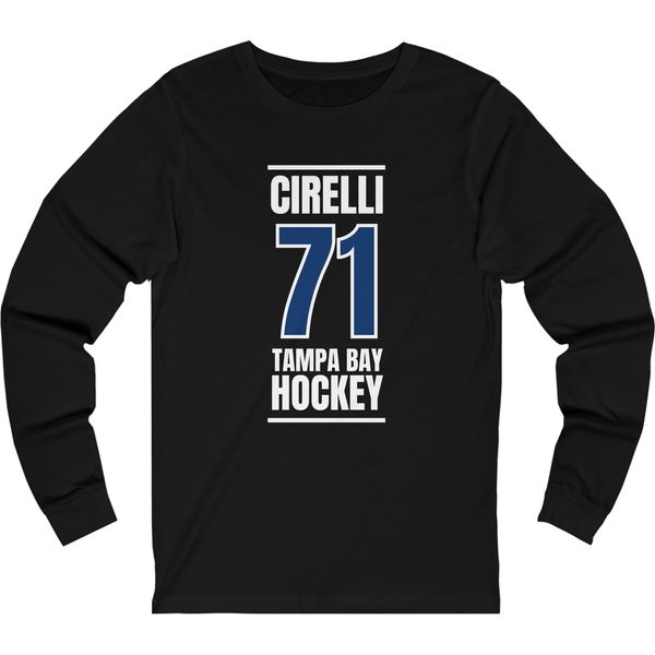 Cirelli 71 Tampa Bay Hockey Blue Vertical Design Unisex Jersey Long Sleeve Shirt