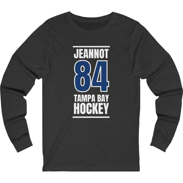 Jeannot 84 Tampa Bay Hockey Blue Vertical Design Unisex Jersey Long Sleeve Shirt