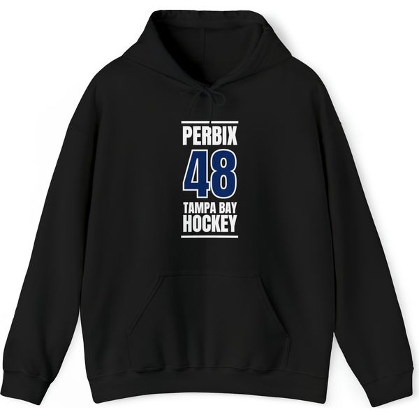 Perbix 48 Tampa Bay Hockey Blue Vertical Design Unisex Hooded Sweatshirt