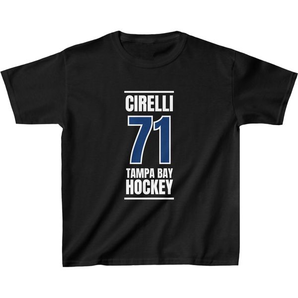 Cirelli 71 Tampa Bay Hockey Blue Vertical Design Kids Tee