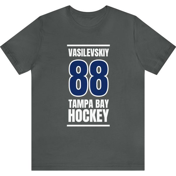 Vasilevskiy 88 Tampa Bay Hockey Blue Vertical Design Unisex T-Shirt