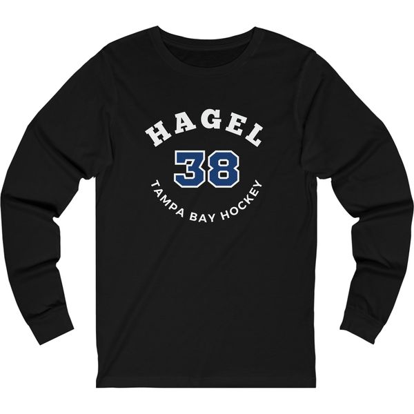 Hagel 38 Tampa Bay Hockey Number Arch Design Unisex Jersey Long Sleeve Shirt