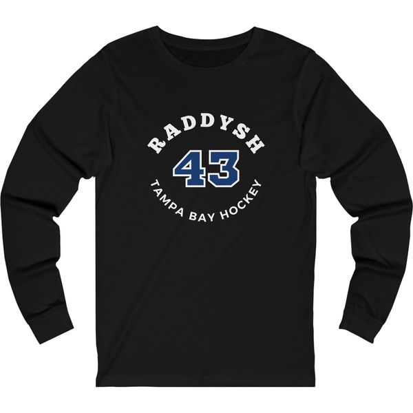 Raddysh 43 Tampa Bay Hockey Number Arch Design Unisex Jersey Long Sleeve Shirt