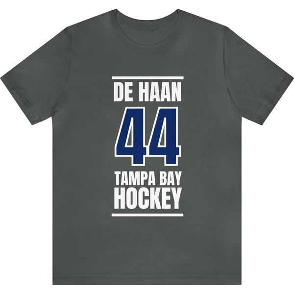 de Haan 44 Tampa Bay Hockey Blue Vertical Design Unisex T-Shirt
