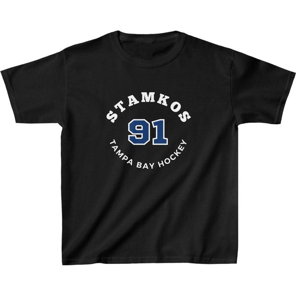 Stamkos 91 Tampa Bay Hockey Number Arch Design Kids Tee