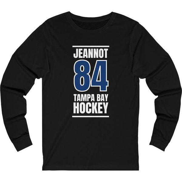 Jeannot 84 Tampa Bay Hockey Blue Vertical Design Unisex Jersey Long Sleeve Shirt