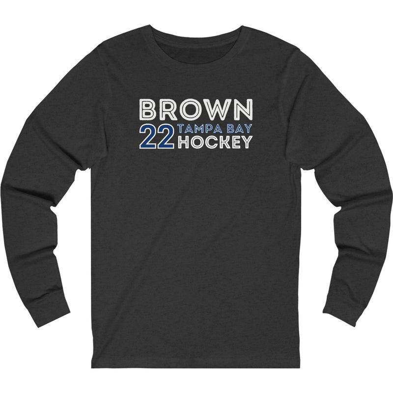 Brown 22 Tampa Bay Hockey Grafitti Wall Design Unisex Jersey Long Sleeve Shirt