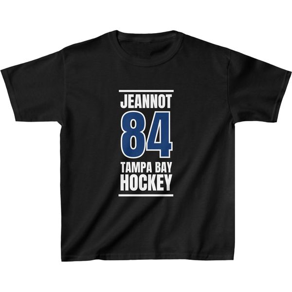 Jeannot 84 Tampa Bay Hockey Blue Vertical Design Kids Tee