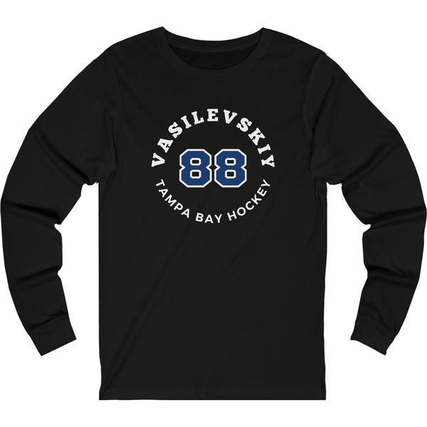 Vasilevskiy 88 Tampa Bay Hockey Number Arch Design Unisex Jersey Long Sleeve Shirt