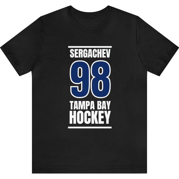 Sergachev 98 Tampa Bay Hockey Blue Vertical Design Unisex T-Shirt