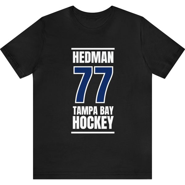 Hedman 77 Tampa Bay Hockey Blue Vertical Design Unisex T-Shirt