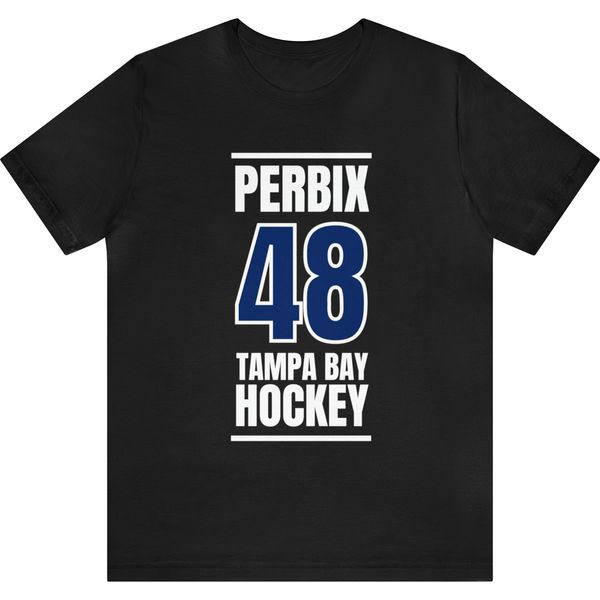 Perbix 48 Tampa Bay Hockey Blue Vertical Design Unisex T-Shirt