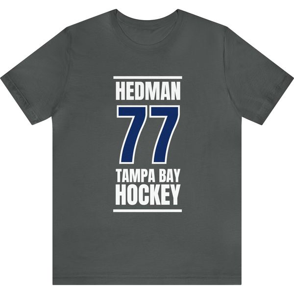 Hedman 77 Tampa Bay Hockey Blue Vertical Design Unisex T-Shirt