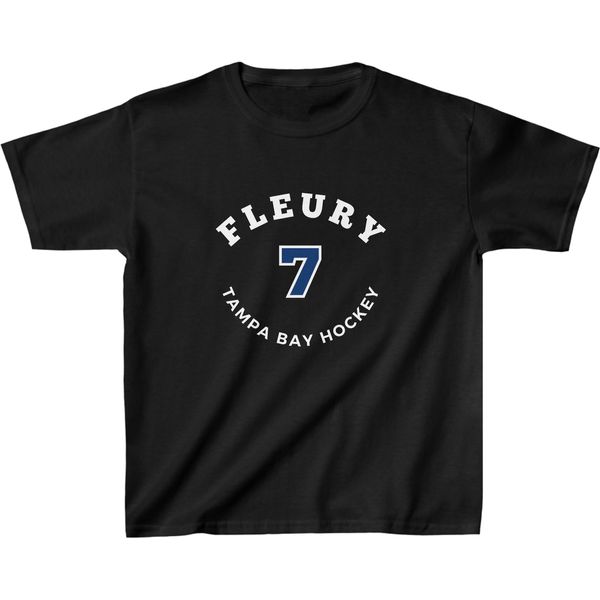 Fleury 7 Tampa Bay Hockey Number Arch Design Kids Tee
