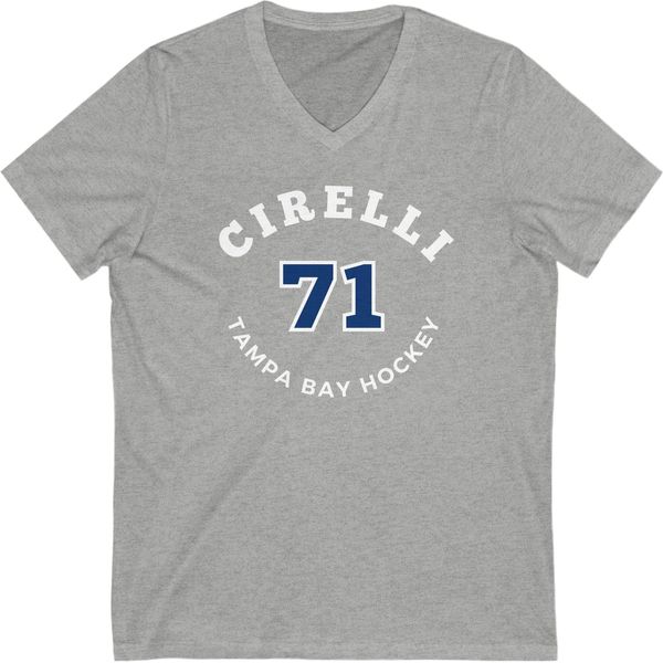 Cirelli 71 Tampa Bay Hockey Number Arch Design Unisex V-Neck Tee