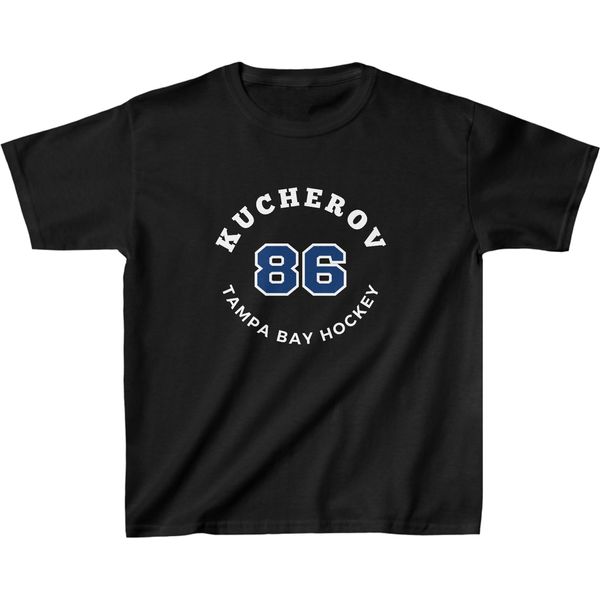 Kucherov 86 Tampa Bay Hockey Number Arch Design Kids Tee