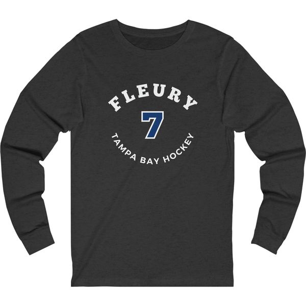 Fleury 7 Tampa Bay Hockey Number Arch Design Unisex Jersey Long Sleeve Shirt