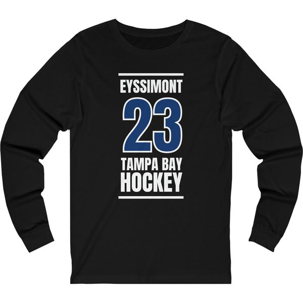 Eyssimont 23 Tampa Bay Hockey Blue Vertical Design Unisex Jersey Long Sleeve Shirt