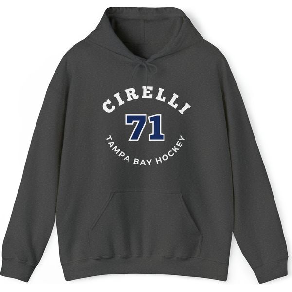 Cirelli 71 Tampa Bay Hockey Number Arch Design Unisex Hooded Sweatshirt
