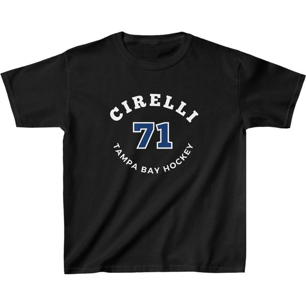 Cirelli 71 Tampa Bay Hockey Number Arch Design Kids Tee