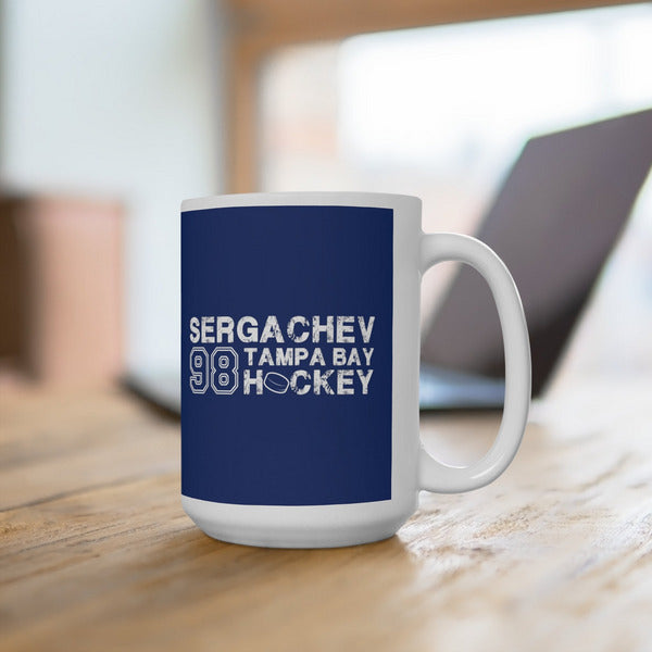 Sergachev 98 Tampa Bay Hockey Ceramic Coffee Mug In Blue, 15oz