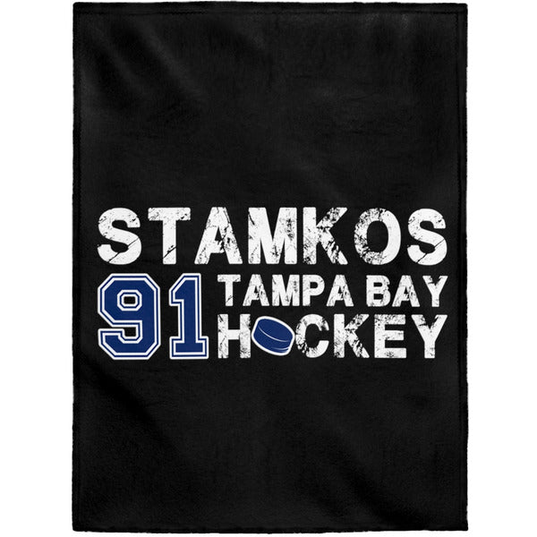 Stamkos 91 Tampa Bay Hockey Velveteen Plush Blanket