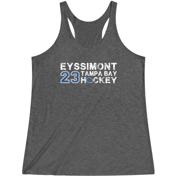 Eyssimont 23 Tampa Bay Hockey Women's Tri-Blend Racerback Tank Top