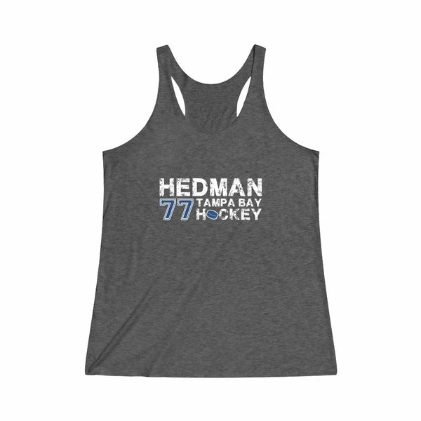 Hedman 77 Tampa Bay Hockey Women's Tri-Blend Racerback Tank